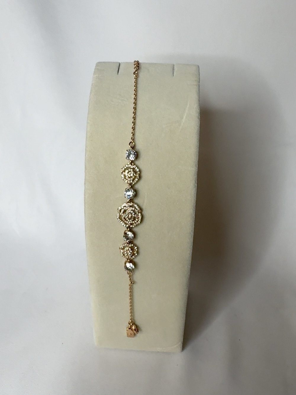 Kate Spade Lady Marmalade Station Bracelet Rose Gold Tone Crystal Discontinued